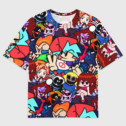 Футболка оверсайз мужская Friday Night Funkin все герои, цвет: 3D-принт