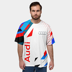 Футболка оверсайз мужская AUDI АУДИ SPORT, цвет: 3D-принт — фото 2