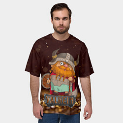 Футболка оверсайз мужская Valheim мультяшный викинг, цвет: 3D-принт — фото 2