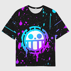 Мужская футболка оверсайз ONE PIECE ВАН ПИС НЕОН