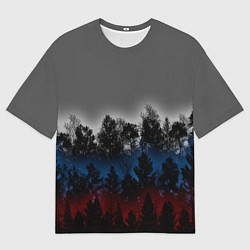 Мужская футболка оверсайз Флаг из леса