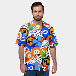 Футболка оверсайз мужская КРИПТОВАЛЮТЫ CRYPTOCURRENCY, цвет: 3D-принт — фото 2