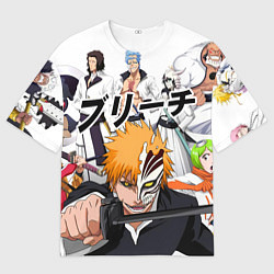 Футболка оверсайз мужская Bleach главные герои, цвет: 3D-принт