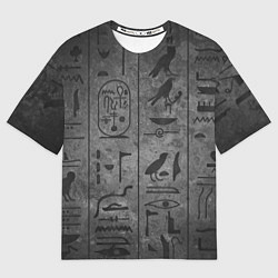 Футболка оверсайз мужская Египетские Иероглифы 3D, цвет: 3D-принт