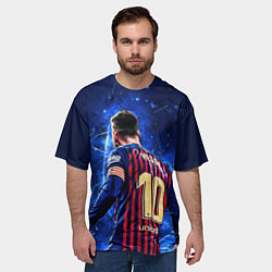 Футболка оверсайз мужская Leo Messi Лео Месси 10, цвет: 3D-принт — фото 2