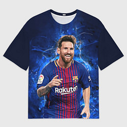 Футболка оверсайз мужская Лионель Месси Барселона 10, цвет: 3D-принт