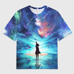 Футболка оверсайз мужская Дотянуться до космоса, цвет: 3D-принт