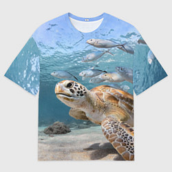 Футболка оверсайз мужская Морская черепаха, цвет: 3D-принт