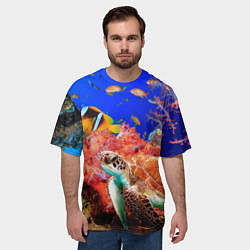 Футболка оверсайз мужская Морская черепаха, цвет: 3D-принт — фото 2