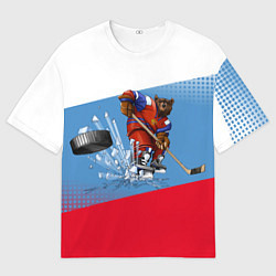 Футболка оверсайз мужская Русский хоккей, цвет: 3D-принт