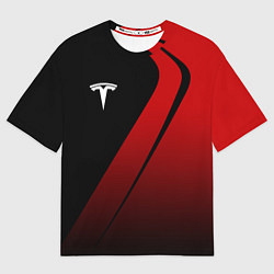 Футболка оверсайз мужская TESLA MOTORS ТЕСЛА, цвет: 3D-принт
