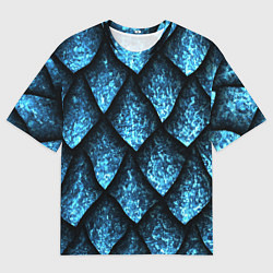Футболка оверсайз мужская Чешуя ледяного дракона, цвет: 3D-принт