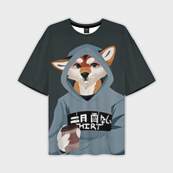 Футболка оверсайз мужская Furry fox, цвет: 3D-принт