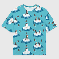 Футболка оверсайз мужская Пингвины, цвет: 3D-принт