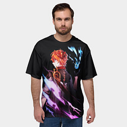 Футболка оверсайз мужская ТАРТАЛЬЯ - GENSHIN IMPACT NEON, цвет: 3D-принт — фото 2
