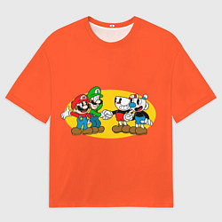 Мужская футболка оверсайз CupHead x Mario