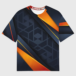 Футболка оверсайз мужская BLACK ORANGE, цвет: 3D-принт