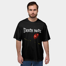 Футболка оверсайз мужская Death Note яблоко и ручка, цвет: 3D-принт — фото 2