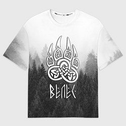 Футболка оверсайз мужская ВЕЛЕС туманный лес, цвет: 3D-принт