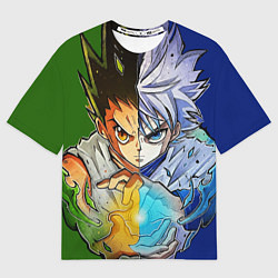 Мужская футболка оверсайз Киллуа золдик и Гон хантер