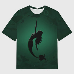 Футболка оверсайз мужская Русалка силуэт, цвет: 3D-принт
