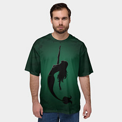 Футболка оверсайз мужская Русалка силуэт, цвет: 3D-принт — фото 2