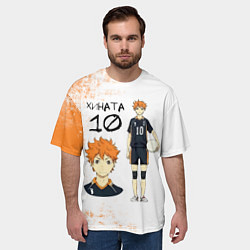 Футболка оверсайз мужская ХИНАТА 10 номер ВОЛЕЙБОЛ!!, цвет: 3D-принт — фото 2