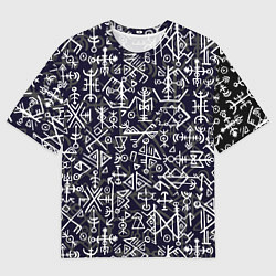 Футболка оверсайз мужская Руны, цвет: 3D-принт