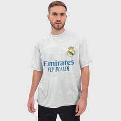Футболка оверсайз мужская Реал Мадрид форма 20212022, цвет: 3D-принт — фото 2