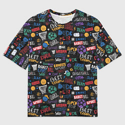 Мужская футболка оверсайз Баскетбол