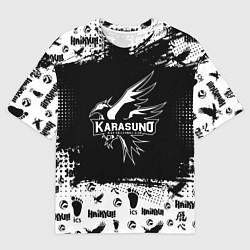 Футболка оверсайз мужская Старшая школа Карасуно, цвет: 3D-принт