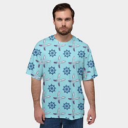 Футболка оверсайз мужская Пиратский фон, цвет: 3D-принт — фото 2