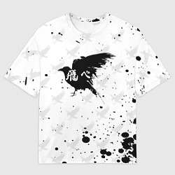 Футболка оверсайз мужская Лозунг Карасуно ворон Haikyu!!, цвет: 3D-принт