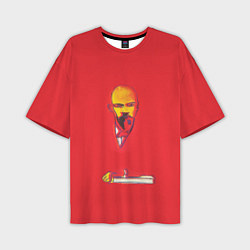 Футболка оверсайз мужская Энди Уорхол - Красный Ленин, цвет: 3D-принт