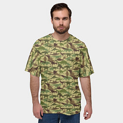 Футболка оверсайз мужская Динозавры камуфляж, цвет: 3D-принт — фото 2