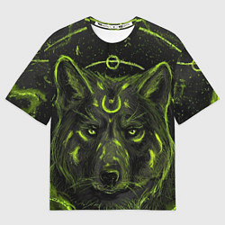 Футболка оверсайз мужская Эзотерический Волк, цвет: 3D-принт