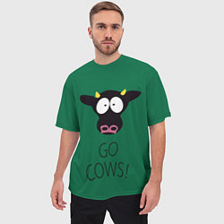 Футболка оверсайз мужская Go Cows, цвет: 3D-принт — фото 2