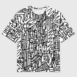 Футболка оверсайз мужская Городской скетч, цвет: 3D-принт