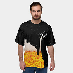 Футболка оверсайз мужская КОСМИЧЕСКОЕ ПИВО КОСМОС, цвет: 3D-принт — фото 2