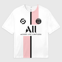 Футболка оверсайз мужская Месси форма гостевая ПСЖ 2122, цвет: 3D-принт