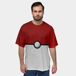 Футболка оверсайз мужская Покебол, цвет: 3D-принт — фото 2