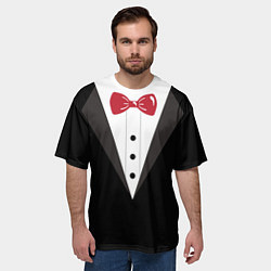 Футболка оверсайз мужская Смокинг, цвет: 3D-принт — фото 2