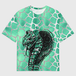 Футболка оверсайз мужская Кобра Змеиный стиль, цвет: 3D-принт