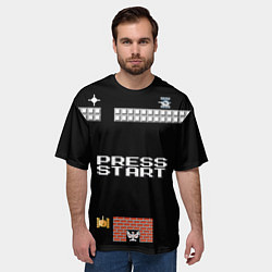 Футболка оверсайз мужская Press start, цвет: 3D-принт — фото 2