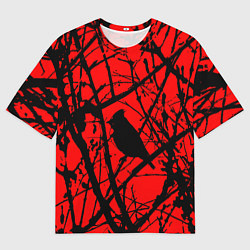 Мужская футболка оверсайз Хоррор Мрачный лес