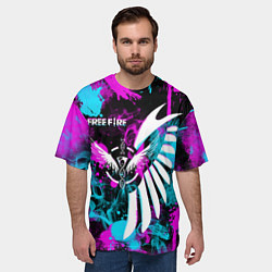 Футболка оверсайз мужская FREE FIRE NEON, цвет: 3D-принт — фото 2