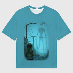 Мужская футболка оверсайз СИРЕНОГОЛОВЫЙ И ДЕВОЧКА