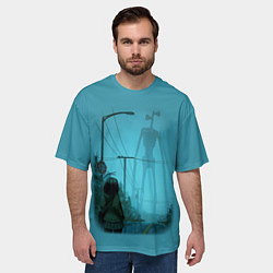 Футболка оверсайз мужская СИРЕНОГОЛОВЫЙ И ДЕВОЧКА, цвет: 3D-принт — фото 2