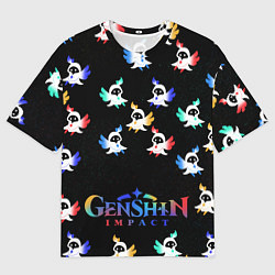 Футболка оверсайз мужская ЭЛЕМЕНТЫ ГЕНШИН, цвет: 3D-принт