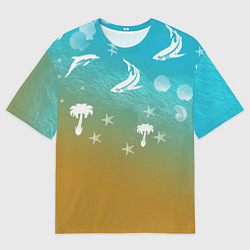 Футболка оверсайз мужская Морское ассорти, цвет: 3D-принт